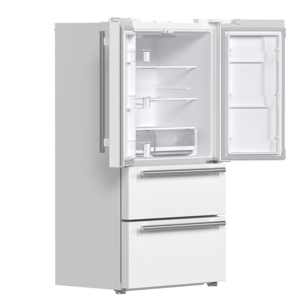 Forno Moena Espresso 36" French Door Refrigerator in White, 19.2 cu. ft, FFRBI1820-36WHT