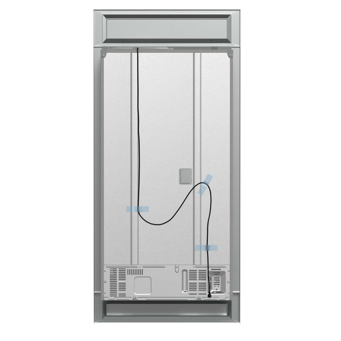 Forno Moena 36" French Door 19.2 cu. ft Stainless Steel Refrigerator, with Modern Decorative Grill - 40" Wide, FFRBI1820-40MG