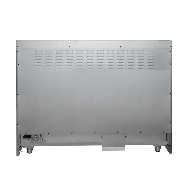FORNO Galiano 48" 6.58 cu. ft. Gas Range with 8 Sealed Burners and Griddle in White with Antique Brass Accents, FFSGS6244-48WHT