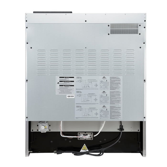 FORNO Giovanni 30" 4.32 cu. ft. Gas Range with 5 Burners, Air Fry Basket, Wok Support and Griddle in White with Antique Brass Accents- FFSGS6274-30WHT