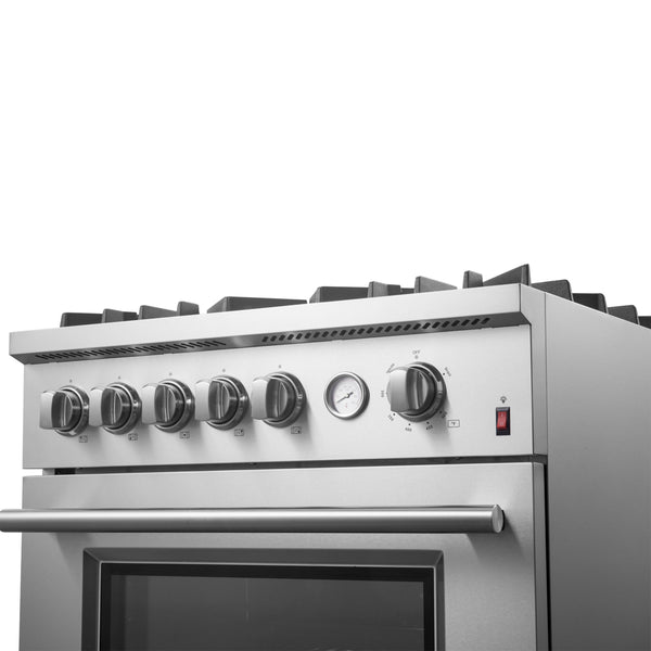 Giovanni 30-inch Gas Range Stainless Steel, 5 Burners 67,000 BTU, 4.32 cu.ft. Convection Oven, FFSGS6274-30