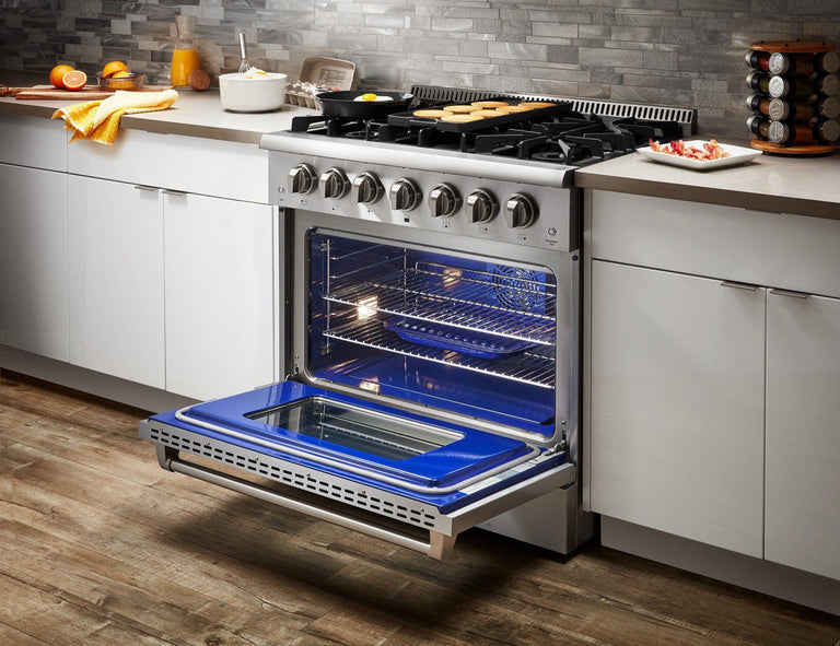Thor Kitchen 36 in. 5.2 cu.ft. Professional Stainless Steel Sealed 6 Burner Gas Range, HRG3618U