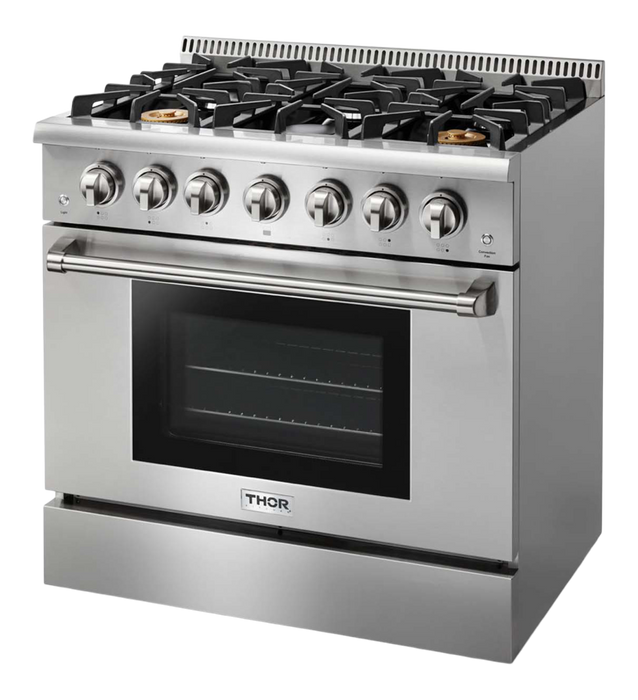 Thor Kitchen 36 in. 5.2 cu.ft. Professional Stainless Steel Sealed 6 Burner Gas Range, HRG3618U