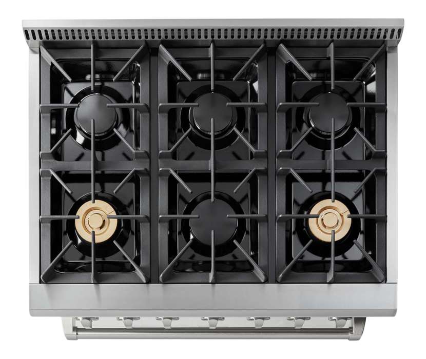 Thor Kitchen 36 in. 5.2 cu.ft. Professional Stainless Steel Sealed 6 Burner Gas Range, HRG3618U