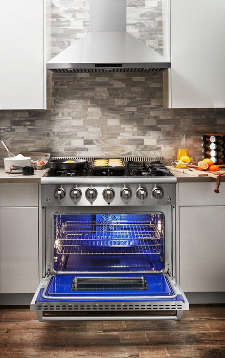 Thor Kitchen 36 in. 5.2 cu.ft. Professional Stainless Steel Sealed 6 Burner Gas Range, HRG3618U