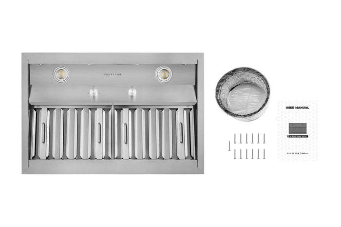 Hauslane 42-Inch 500 CFM Convertible Built-In Insert Range Hood 18.5-Inch Deep- Stainless Steel, IN-R200SS-42