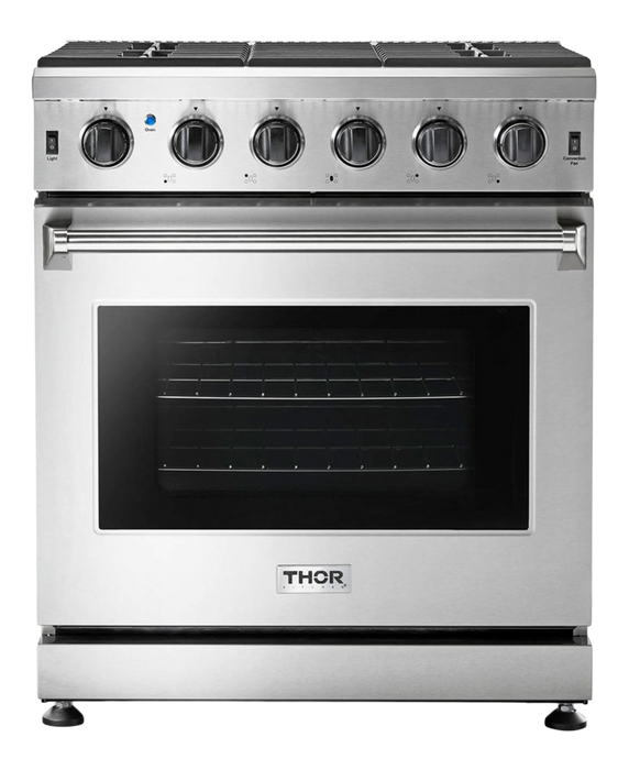 THOR Kitchen 30 in. Sealed 5 Burner Professional Gas Range in Stainless Steel, LP Gas- LRG3001ULP