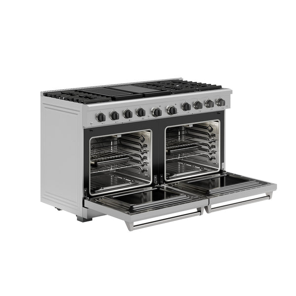 THOR Kitchen 60" Professional Natural Gas Range with 8 Burners in Stainless Steel- LRG60E