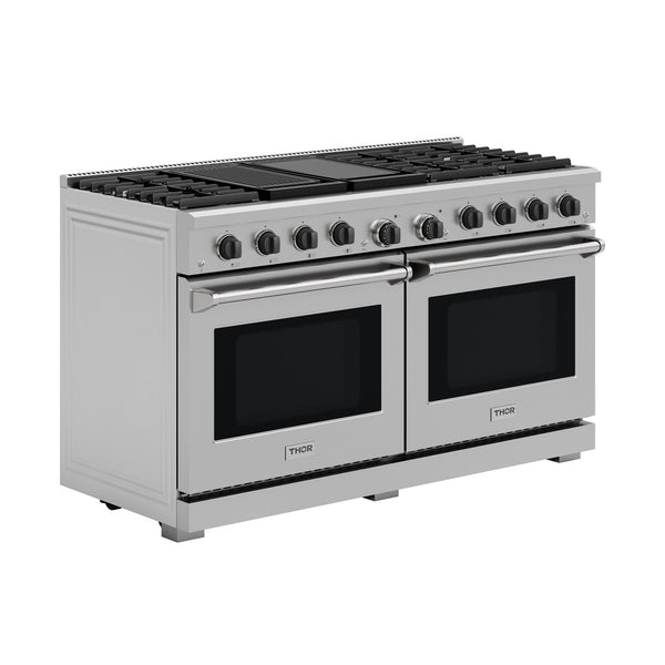 THOR Kitchen 60" Professional Natural Gas Range with 8 Burners in Stainless Steel- LRG60E
