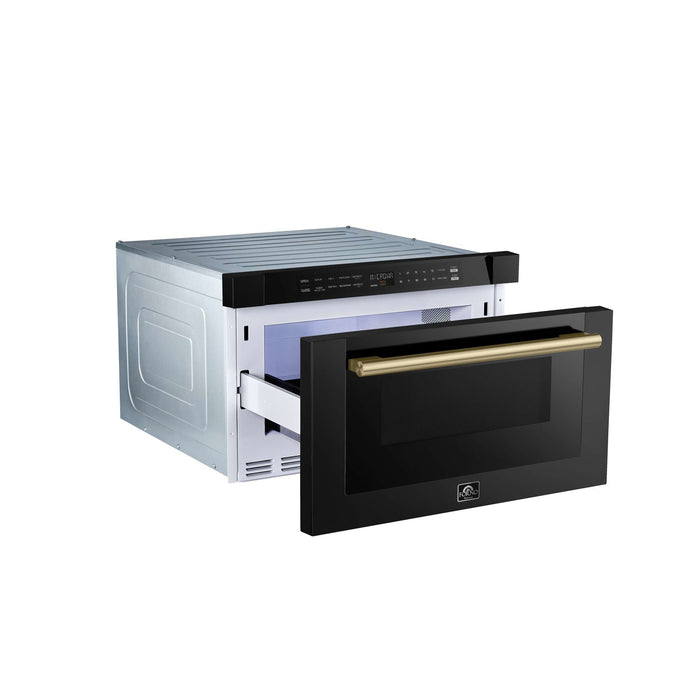 Forno Espresso Capoliveri 24" Microwave Drawer in Black, FMWDR3000-24BLK
