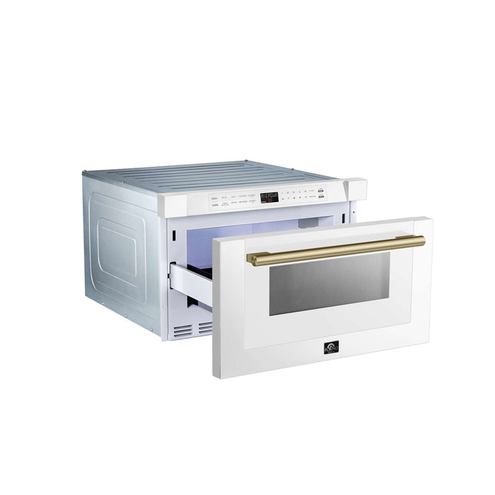 Forno Espresso Capoliveri 24" Microwave Drawer in White, FMWDR3000-24WHT