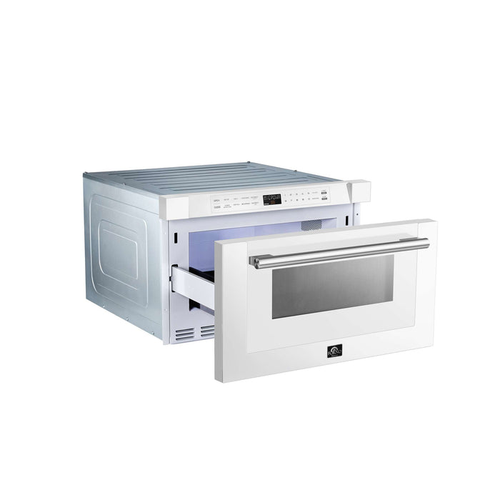 Forno Espresso Capoliveri 24" Microwave Drawer in White, FMWDR3000-24WHT