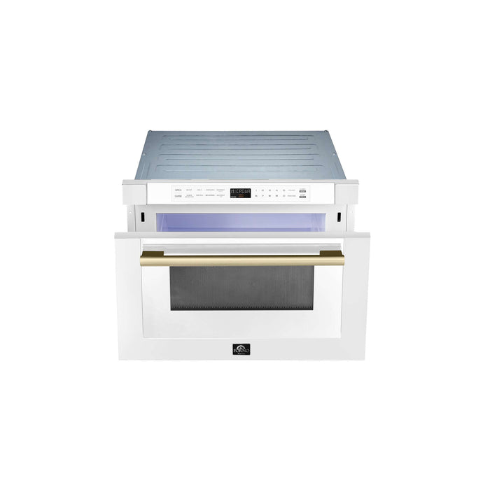 Forno Espresso Capoliveri 24" Microwave Drawer in White, FMWDR3000-24WHT