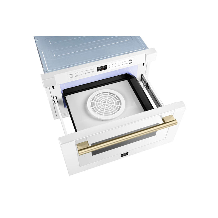 Forno Espresso Capoliveri 24" Microwave Drawer in White, FMWDR3000-24WHT