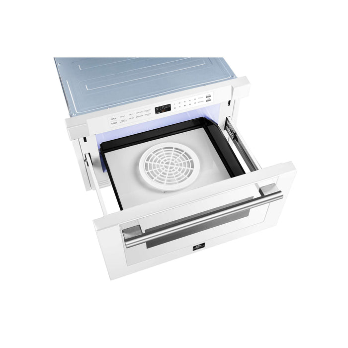 Forno Espresso Capoliveri 24" Microwave Drawer in White, FMWDR3000-24WHT