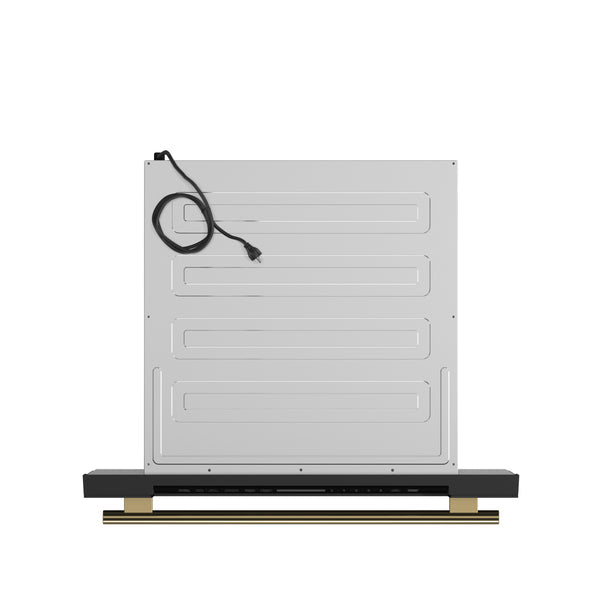 FORNO Espresso Capoliveri 30" 1.2 cu. ft. Built-In Microwave Drawer in Black with Antique Brass Handles- FMWDR3000-30BLK