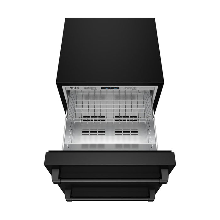 Gordon Ramsay by THOR Kitchen 24" Undercounter Refrigerator Drawer in Black Matte - RF24UB