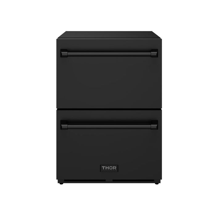 Gordon Ramsay by THOR Kitchen 24" Undercounter Refrigerator Drawer in Black Matte - RF24UB