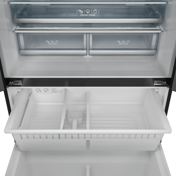 Gordon Ramsay by THOR Kitchen 36" 20.3 cu. ft. French Door Counter Depth Refrigerator with Ice Maker in Matte Black with Rose Gold Accents, RF3621CTD00-RSG