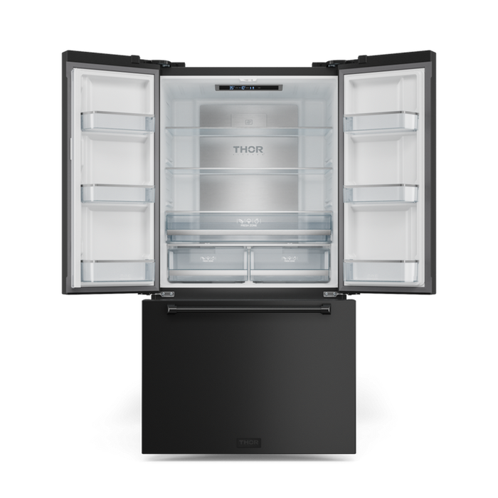 Thor Kitchen Gordon Ramsay Series 36 in. 20.3 cu ft French Door Counter Depth Refrigerator with Ice Maker in Black, RF3621CTD00