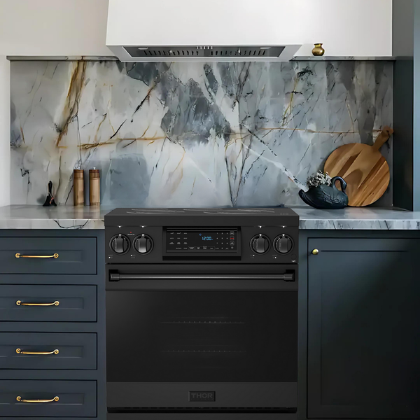 Thor Kitchen Gordon Ramsay Series 30 in. Professional Electric Range with Tilt Panel Touch Control in Black, RSE30B