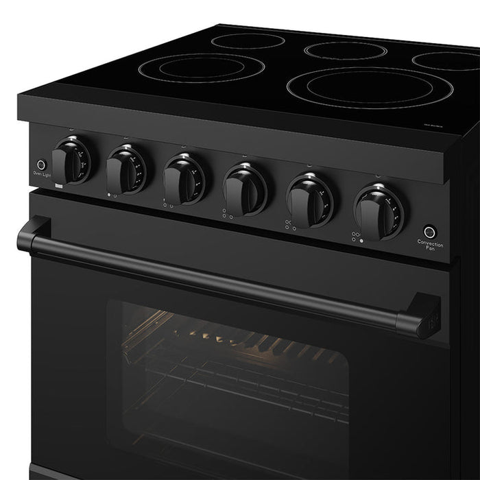 Gordon Ramsay by THOR Kitchen 30 Inch Professional Electric Range, 5 Element, Convection Oven in Matte Black - RSE30PB