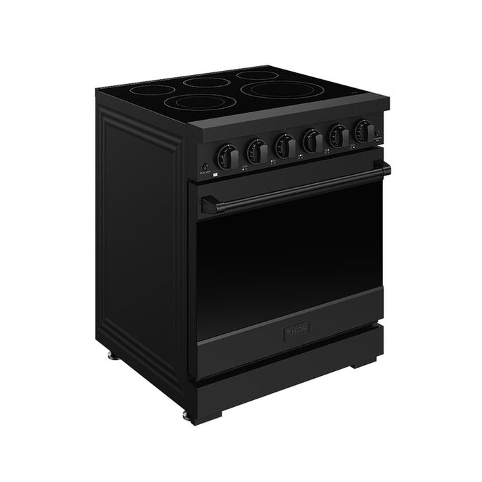 Gordon Ramsay by THOR Kitchen 30 Inch Professional Electric Range, 5 Element, Convection Oven in Matte Black - RSE30PB