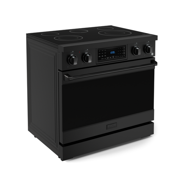 Thor Kitchen Gordon Ramsay Series 36 in. Professional Electric Range with Tilt Panel Touch Control in Black, RSE36B