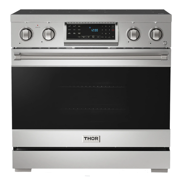 Thor Kitchen Gordon Ramsay Series 36 in. Professional Electric Range with Tilt Panel Touch Control in Stainless Steel, RSE36