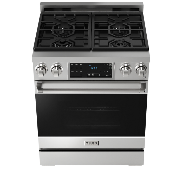 Thor Kitchen Gordon Ramsay Series 30 in. Professional Gas Range with Tilt Panel Touch Control in Stainless Steel, RSG30