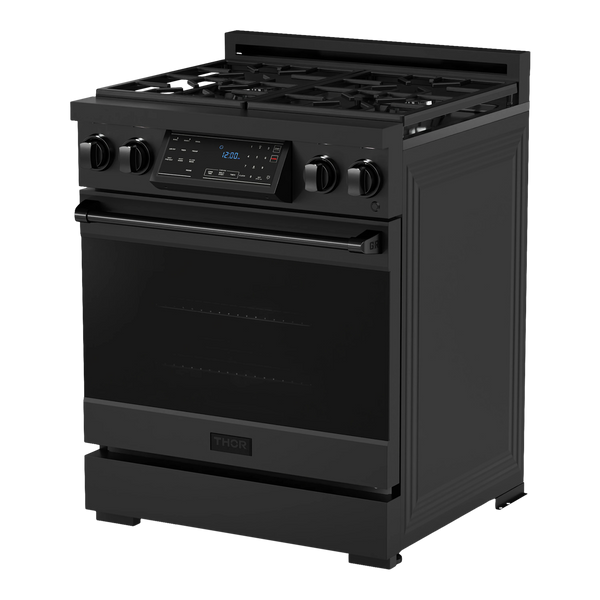 Thor Kitchen Gordon Ramsay Series 30 in. Professional Gas Range with Tilt Panel Touch Control in Black, RSG30B