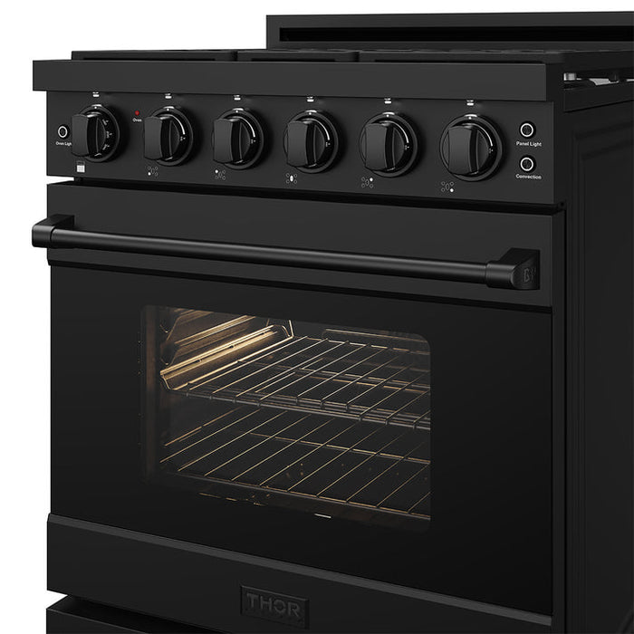 Gordon Ramsay by THOR Kitchen 30" 4.55 cu. ft. Propane Gas Range in Black - RSG30PBLP