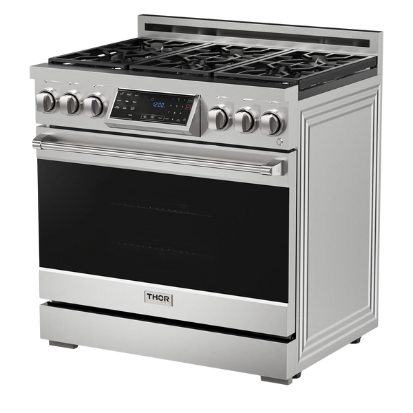 Thor Kitchen Gordon Ramsay Series 36 in. Professional Gas Range with Tilt Panel Touch Control in Stainless Steel, RSG36