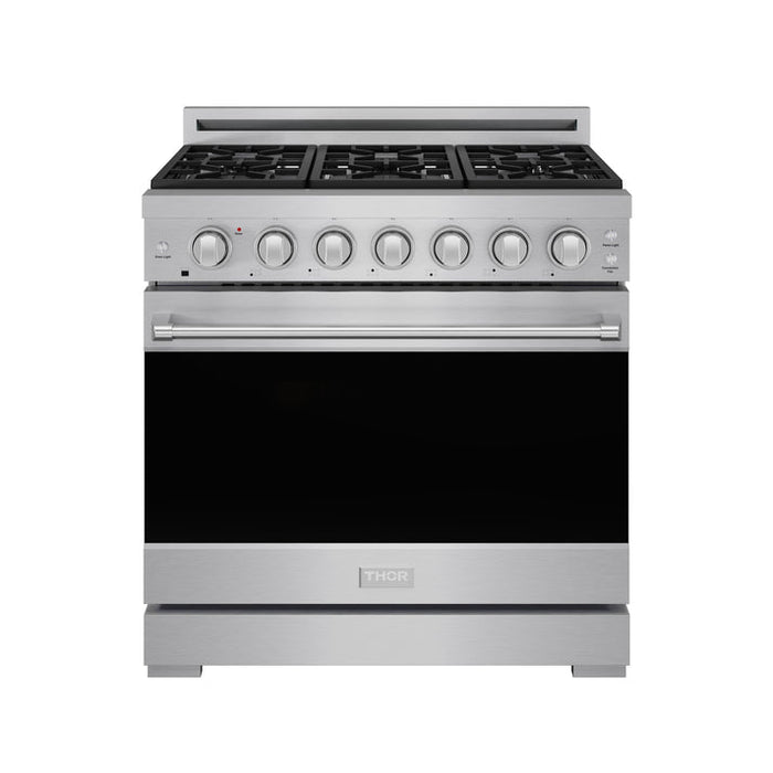 Gordon Ramsay by THOR Kitchen 36" 6 cu. ft. Professional Natural Gas Range with 6 Sealed Burners in Stainless Steel - RSG36P