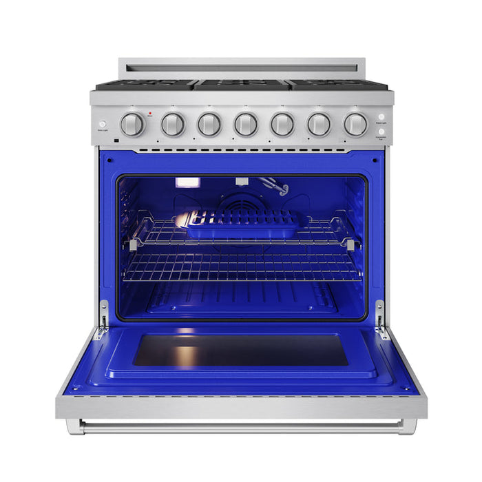 Gordon Ramsay by THOR Kitchen 36" 6 cu. ft. Professional Natural Gas Range with 6 Sealed Burners in Stainless Steel - RSG36P