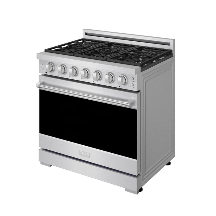 Gordon Ramsay by THOR Kitchen 36" 6 cu. ft. Professional Propane Gas Range with 6 Sealed Burners in Stainless Steel - RSG36PLP