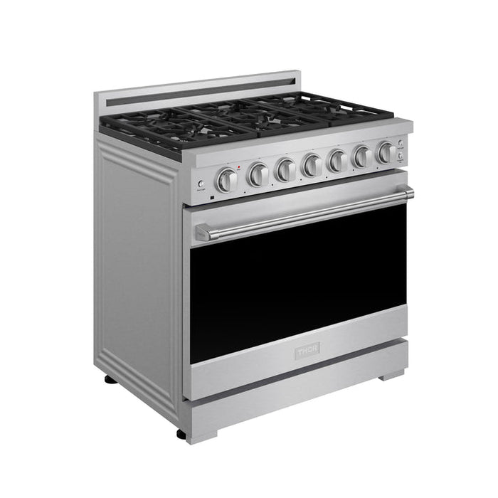 Gordon Ramsay by THOR Kitchen 36" 6 cu. ft. Professional Natural Gas Range with 6 Sealed Burners in Stainless Steel - RSG36P