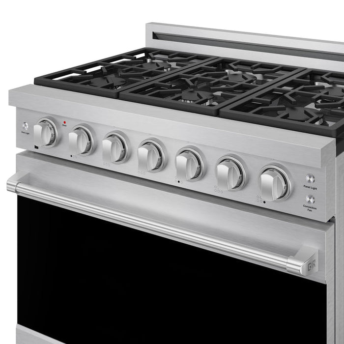 Gordon Ramsay by THOR Kitchen 36" 6 cu. ft. Professional Propane Gas Range with 6 Sealed Burners in Stainless Steel - RSG36PLP