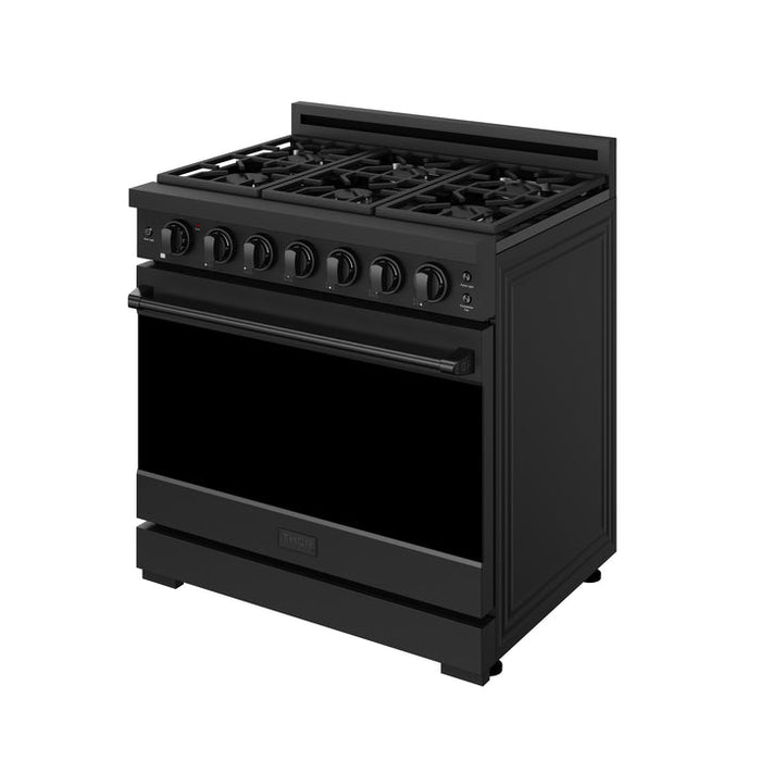Gordon Ramsay by THOR Kitchen 36" 6 cu. ft. Professional Natural Gas Range with 6 Sealed Burners in Black - RSG36PB