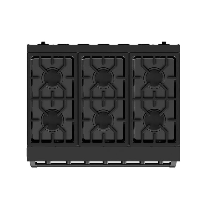 Gordon Ramsay by THOR Kitchen 36" 6 cu. ft. Professional Propane Gas Range with 6 Sealed Burners in Black - RSG36PBLP