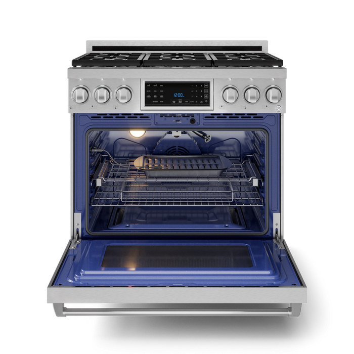 Thor Kitchen Gordon Ramsay Series 36 in. Professional Gas Range with Tilt Panel Touch Control in Stainless Steel, RSG36