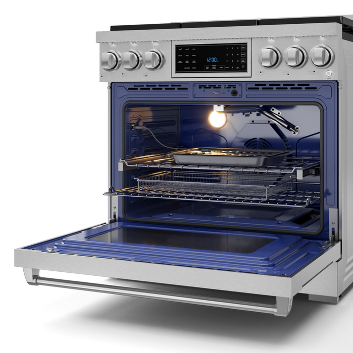 Thor Kitchen Gordon Ramsay Series 36 in. Professional Gas Range with Tilt Panel Touch Control in Stainless Steel, RSG36