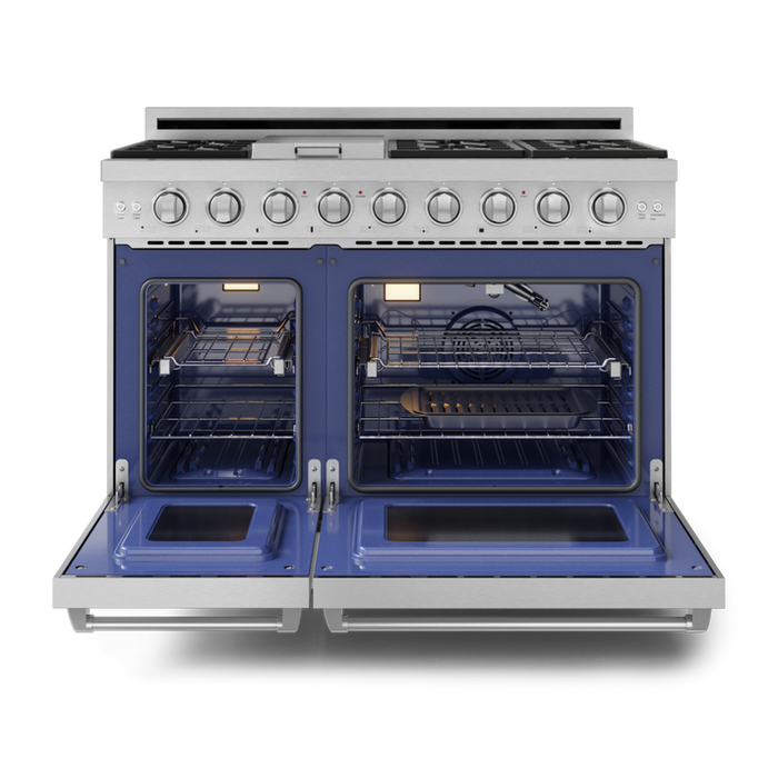 Thor Kitchen Gordon Ramsay Series 48 in. Professional Gas Range with Double Oven in Stainless Steel, RSG48E