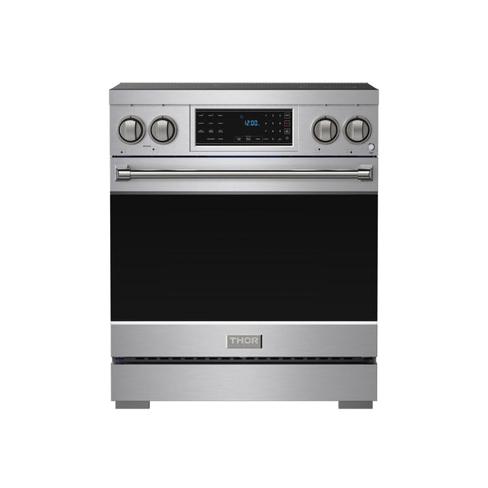 Gordon Ramsay by THOR Kitchen 30" 4.8 cu. ft. Professional Smooth Glass Top Induction Range with Tilt Panel Touch Control, Self-Clean and Air Fry in Stainless Steel - RSI30
