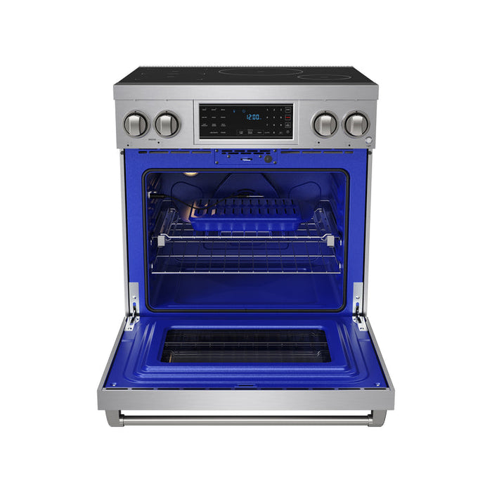 Gordon Ramsay by THOR Kitchen 30" 4.8 cu. ft. Professional Smooth Glass Top Induction Range with Tilt Panel Touch Control, Self-Clean and Air Fry in Stainless Steel - RSI30