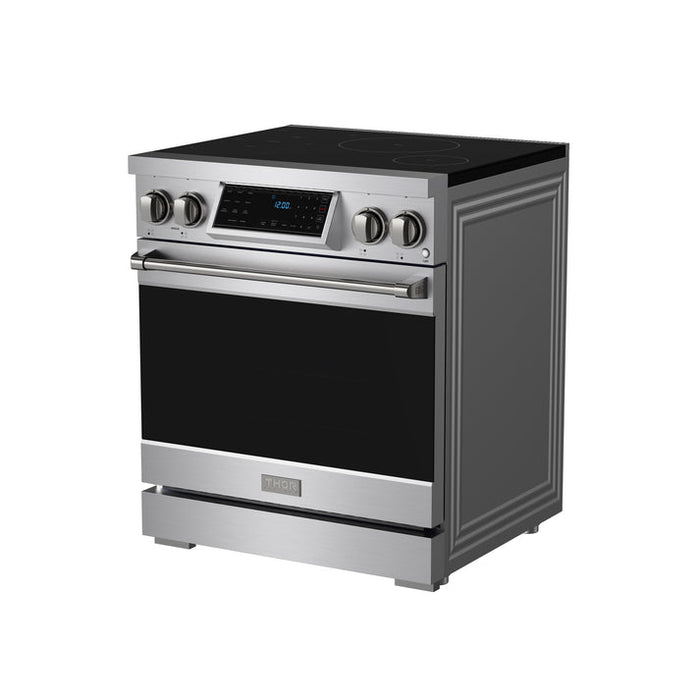 Gordon Ramsay by THOR Kitchen 30" 4.8 cu. ft. Professional Smooth Glass Top Induction Range with Tilt Panel Touch Control, Self-Clean and Air Fry in Stainless Steel - RSI30