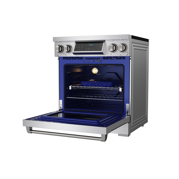 Gordon Ramsay by THOR Kitchen 30" 4.8 cu. ft. Professional Smooth Glass Top Induction Range with Tilt Panel Touch Control, Self-Clean and Air Fry in Stainless Steel - RSI30