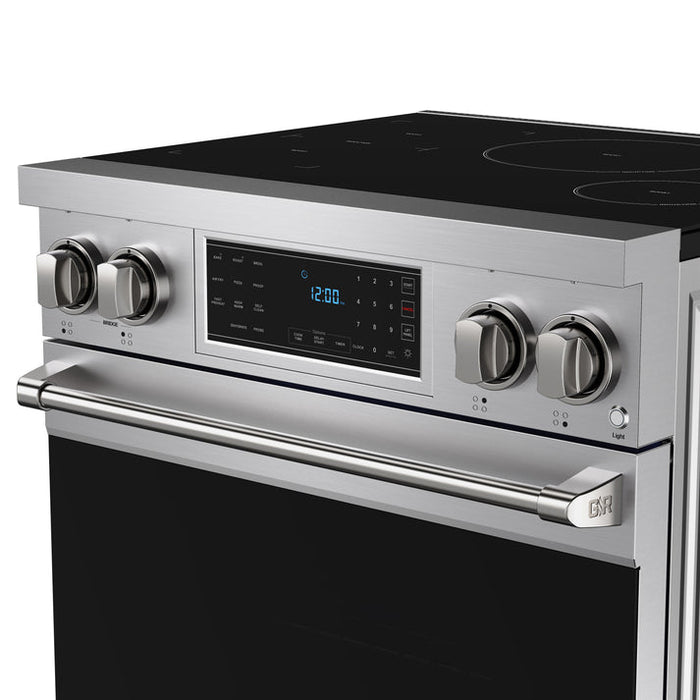 Gordon Ramsay by THOR Kitchen 30" 4.8 cu. ft. Professional Smooth Glass Top Induction Range with Tilt Panel Touch Control, Self-Clean and Air Fry in Stainless Steel - RSI30