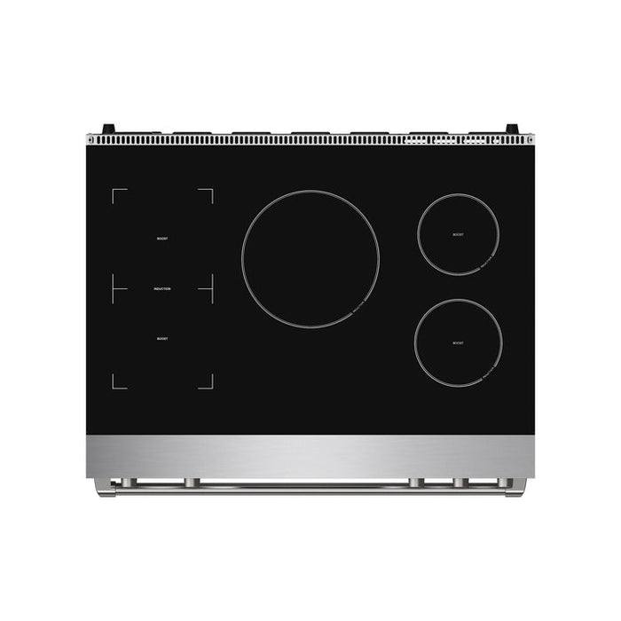 Gordon Ramsay by THOR Kitchen 36" 6 cu. ft. Professional Smooth Glass Top Induction Range with Tilt Panel Touch Control, Self-Clean and Air Fry in Stainless Steel - RSI36