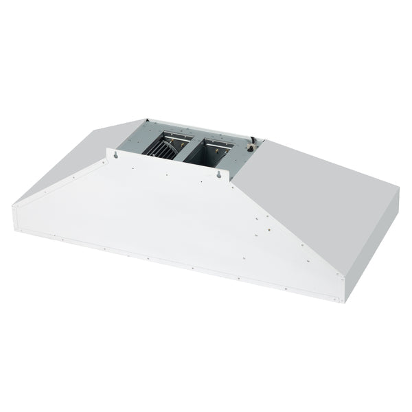 FORNO Aria 48" 1200 CFM Convertible Wall Mount Range Hood with White Hood and Antique Brass Accents, FRHWM5095-48WHT